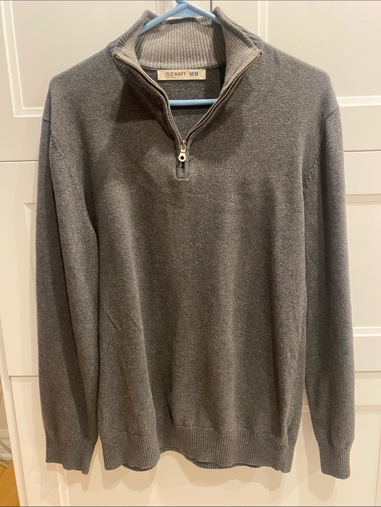 Old Navy Other - Old Navy Men’s Classic Dark Gray Half-Zip Cotton Sweater Size Medium